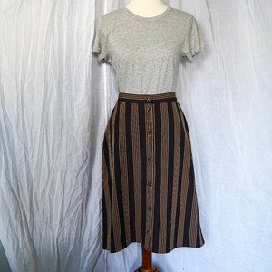 H&M Striped Button-Front Skirt
